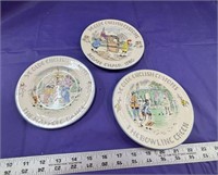 3 Vtg Staffordshire England China Small Plates