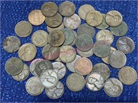 Lot of 45 Old Pennies (mostly wheat)