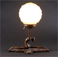 1930s Art Deco Nuart Nude Lady Desk Lamp