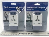 NEW Lot of 2- Travel Smart Worldwide Adapter W/