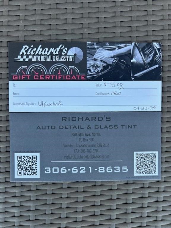 $75 Gift Certificate to Richard's Auto Detail