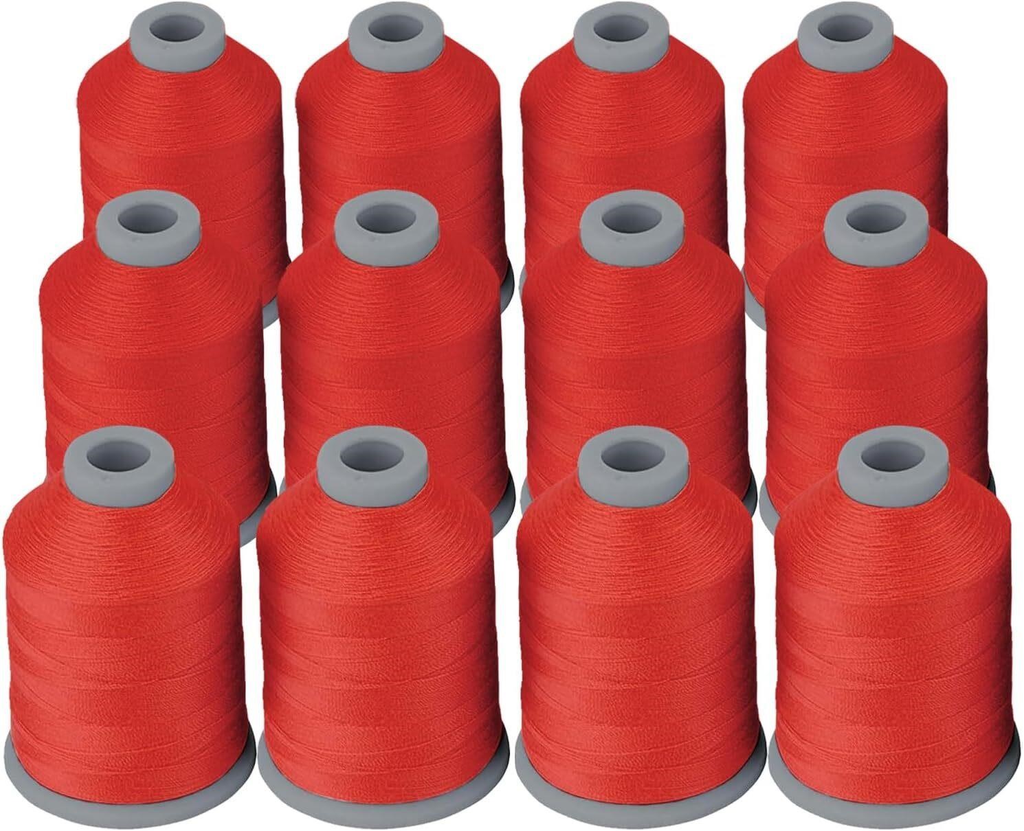 12 Spools Simthread Sewing Thread 765Y - Red