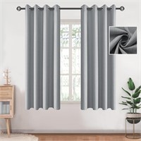 Blackout Curtains Set 2  (W52 x L63in  Grey)
