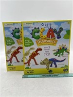 NEW Lot of 2-3Diono Create With Clay Dinosaurs Set