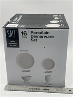 NEW Salt 16pc Porcelain Dinner Ware Set