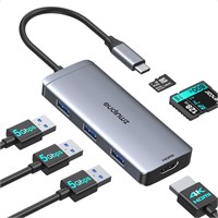 USB C Hub  6 in 1 Adapter for Various Devices