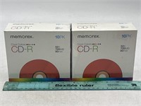 NEW Lot of 2- Memorex 10ct Cool Colors CD-R
