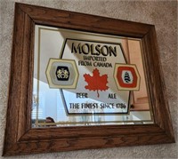 F - MOLSON BEER FRAMED MIRROR (L80)