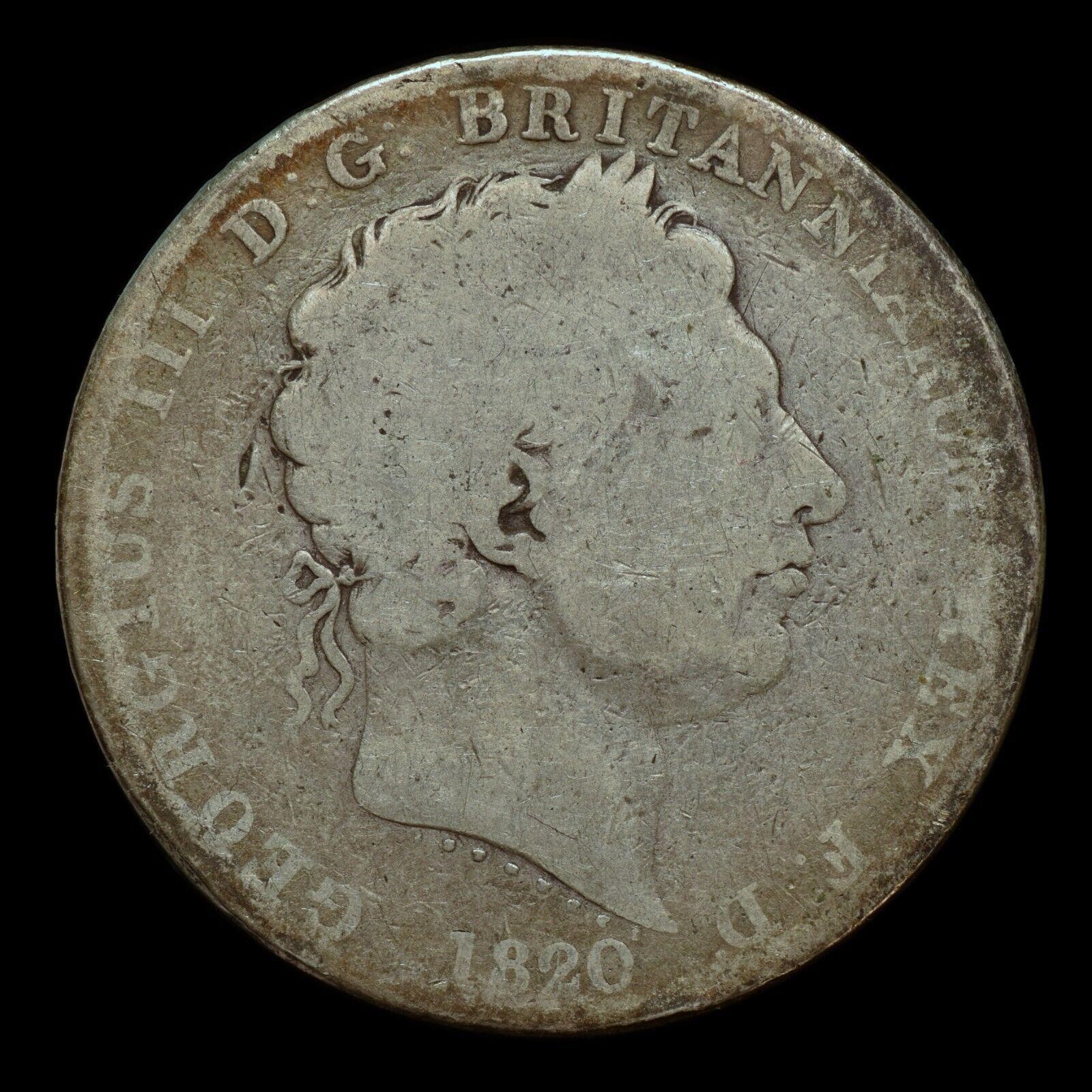 1820 BRITAIN CROWN SILVER COIN KING GEORGE III