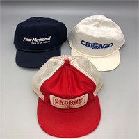 Lot of 3 Vintage Trucker hats