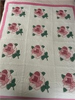 Full Size Hand Quilted Rose Pattern