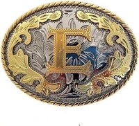 New Initial 'E' Rodeo Cowboy Western Belt Buckle
