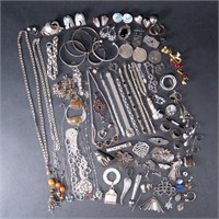 Large 925 Sterling Silver Jewelry Group Over 1000G