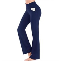 L  Sz L Hanerdun Women Bootcut Yoga Pants  Pockets