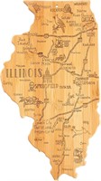 Illinois Bamboo Board with Coaster Puzzle Set