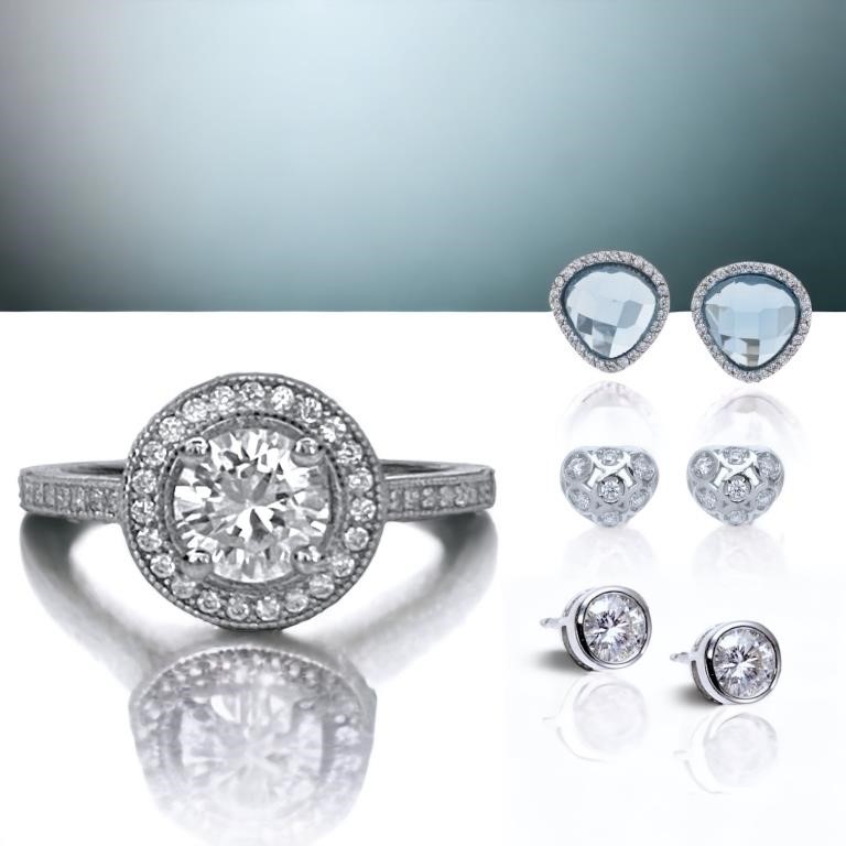 Sparkling CZ and Gemstone Jewelry: Hearts & Studs
