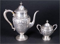 Sterling Hand Chased Repouse Tea Set by Amstel