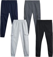 Size 12/14 Boys' 4-Pack Sweatpants  Cargo/Navy/Gre