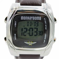 Monkey Bomb Mens Digital Watch Brown Leather