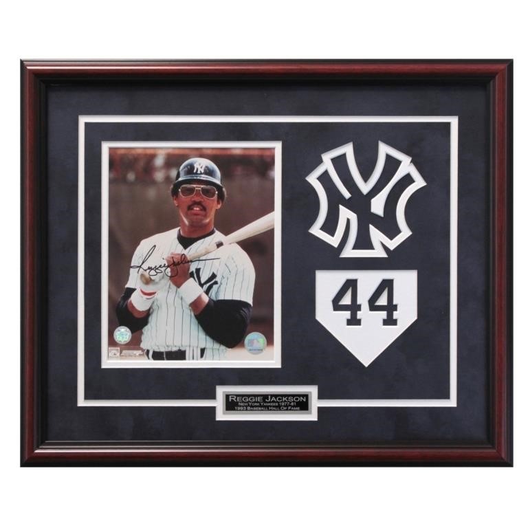 Reggie Jackson New York Yankeed Framed Signed GFA