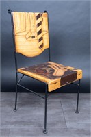 Italian Trompe L'oeil Folk Art Chair Mid Century