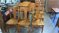 Antique Oak tablew/leaf and 6 chairs