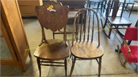 Antique pressback chair & Spindle chair
