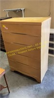 5 drawer blonde chest of drawers
