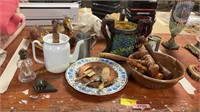 Ornate Decoy Ducks, Pottery, Lacquer Box +