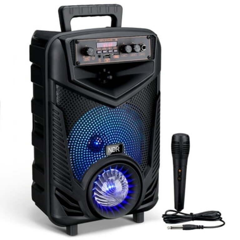 Karaoke Machine with Mics  Bluetooth  LED  Support