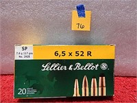 Sellier & Bellot 6.5x52R 117gr SP 20rnds ONE LEFT!