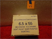 Century Arms 6.5x55 139gr 20rnds