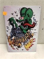 Speed Fink Metal Sign Approx 12x8