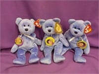 3 Beanie Baby bears Ea. Each x 3