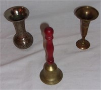 Small brass w/ vases & bell.