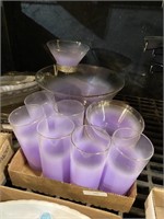 Vintage Purple Blendo Style Glass Chip & Dip Set