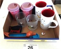 Dachshund Mugs / Frosted Glasses Lot