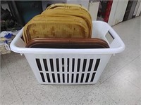 Wicker trays with liners & Laundry Basket