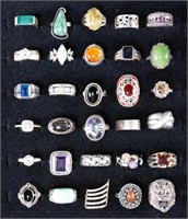 Vintage Sterling Silver Ring Collection Grouping