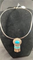 Sterling Silver & Turquoise Omega Necklace