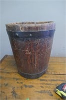 Antique Wood Bucket 10"Tx9"D