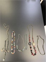 BEAD & STONE NECKLACE LOT OF 6