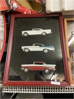 3 antique cars decorative display