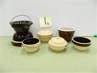 (7) Small Pottery Pieces - Albany Custard Cup,
