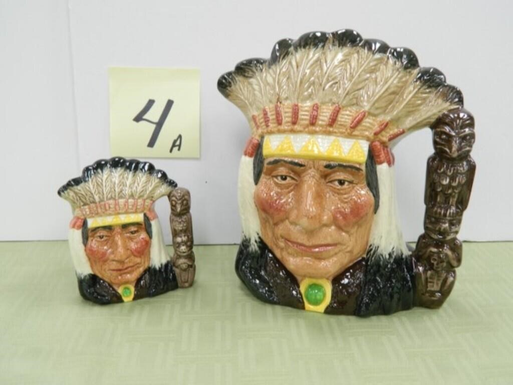 (2) Royal Doulton Native American Indian Mugs