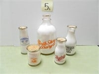 (5) Milk Bottles - North Shore Dairy Co, Hudson -