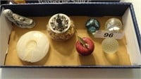 Paperweights / Marble Onyx Candle Holder Lot