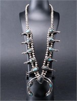 Old Pawn Navajo Sterling Turquoise Necklace