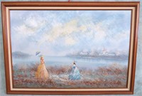 LARGE FRAMED VICTORIAN OIL PAINTING