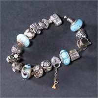 Pandora Sterling Silver Love Charm Bracelet